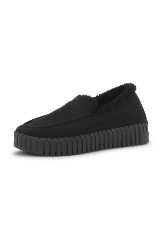 ILSE JACOBSEN Tulip Black Suede Loafers TULIPC0011
