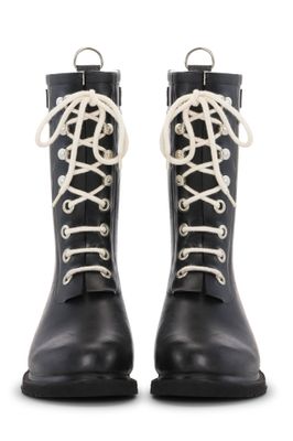 ILSE JACOBSEN RUB15 Lace-Up Rain Boots Black