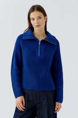 OUI Pull côtelé à demi-zip 98035