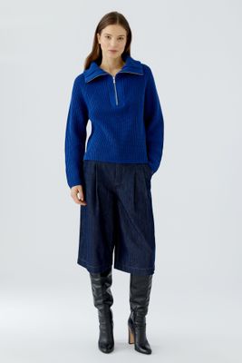 OUI Pull côtelé à demi-zip 98035