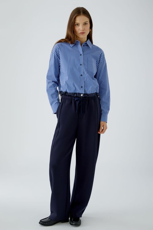 ​OUI Adjustable Striped Shirt Blouse Blue &amp; White 99201