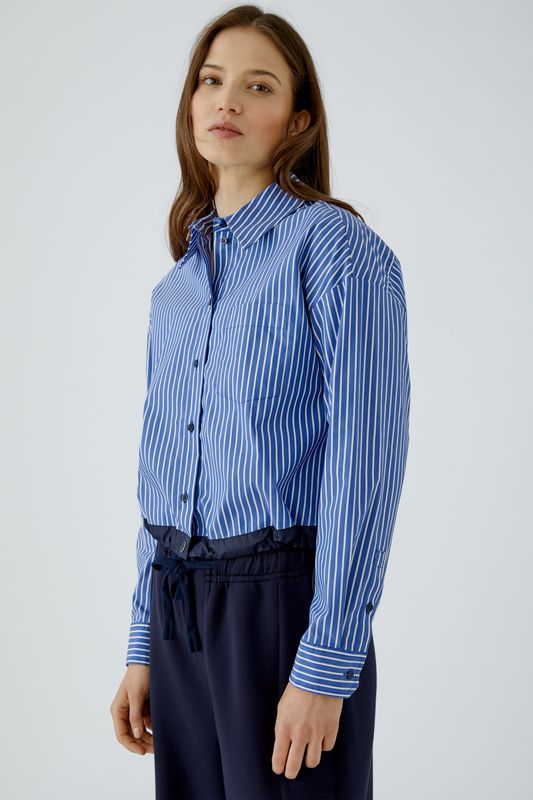 ​OUI Adjustable Striped Shirt Blouse Blue &amp; White 99201
