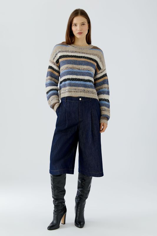 ​OUI Multicolour Striped Pullover Lightbrown Blue 98069