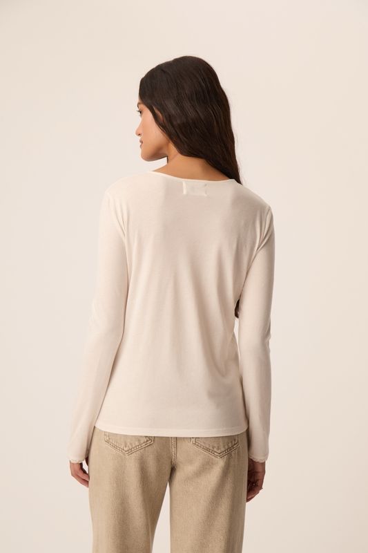 DES PETITS HAUTS Izelie Long-Sleeve Top Cream 1H260227