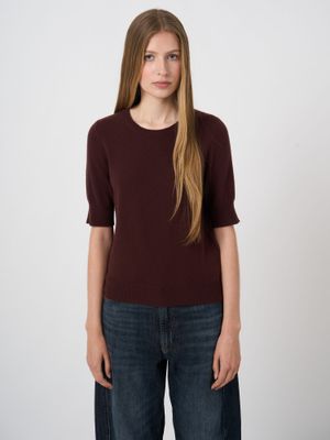 REPEAT Organic Cashmere Short-Sleeve Pullover 100507