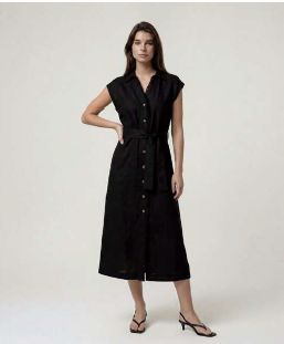 SURKANA Midi Shirt Dress 527LISS722 Black