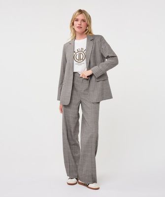 ESQUALO Check Wide-Leg Trousers F2610521