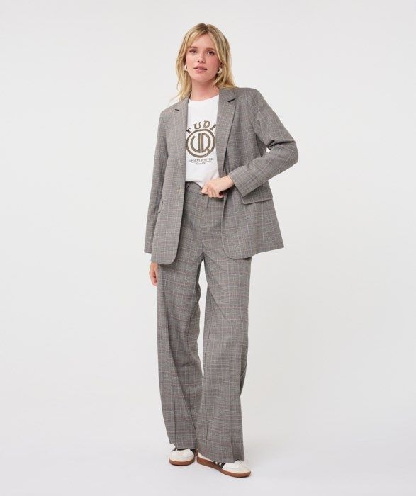 ESQUALO Check Wide-Leg Trousers F2610521