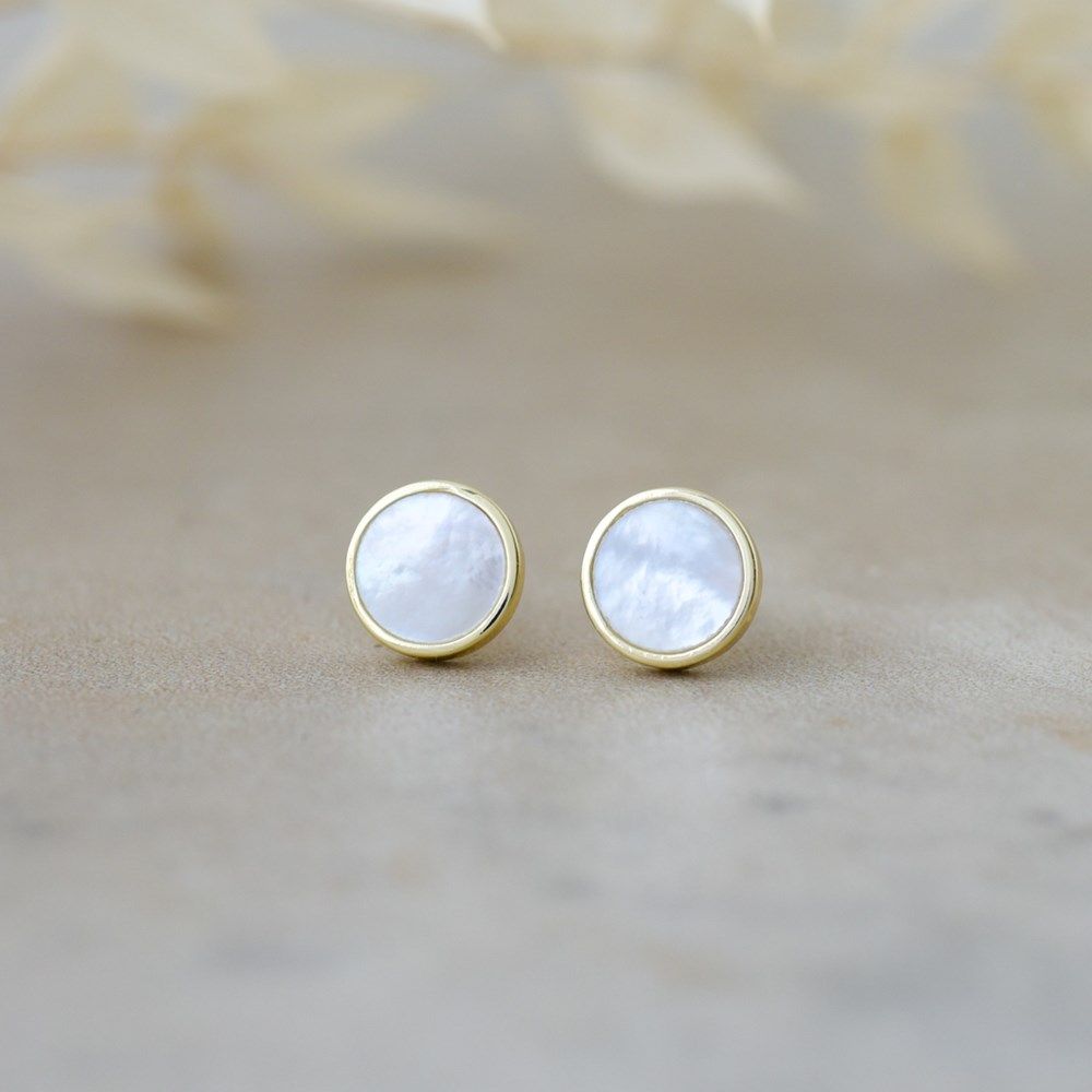 GLEE Boucles d’oreilles Alluring Studs – Nacre, Material: Or (Gold)