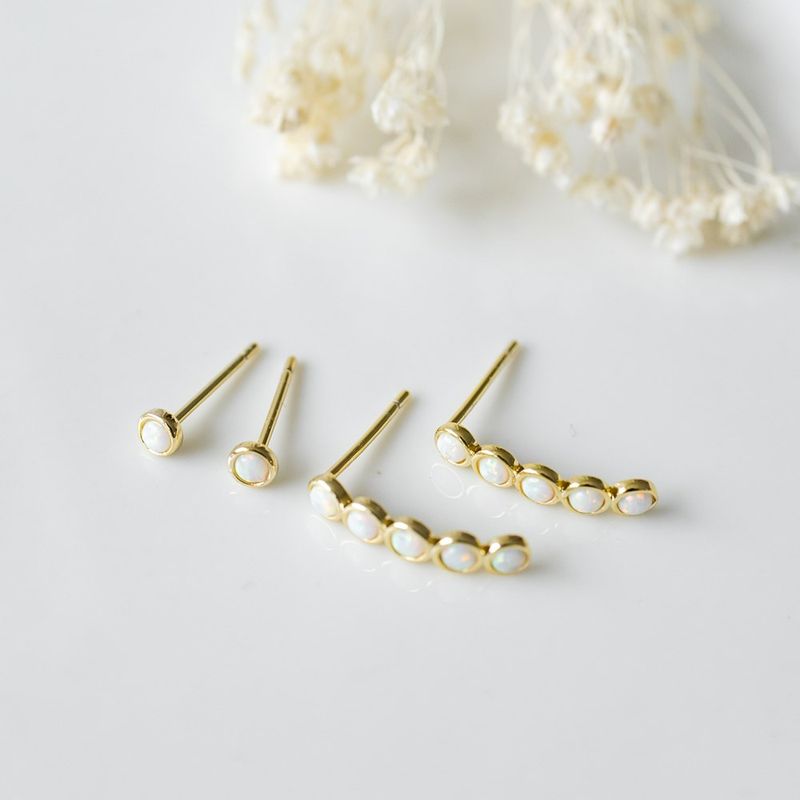 GLEE Duet Opals in a Row Earring Set