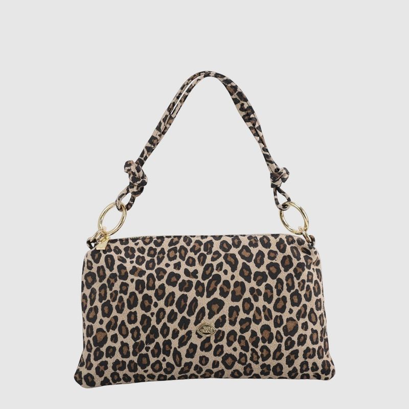 THE TREND Otella Leopard Suede Handbag 6670915