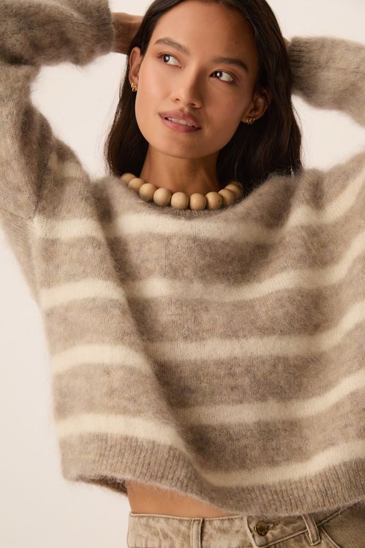 DES PETITS HAUTS Aleo Sweater 1H260011 Galet Crème
