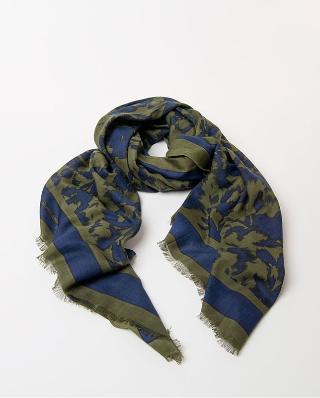 SURKANA Abstract Animal Print Scarf 36PANI222 Navy Blue