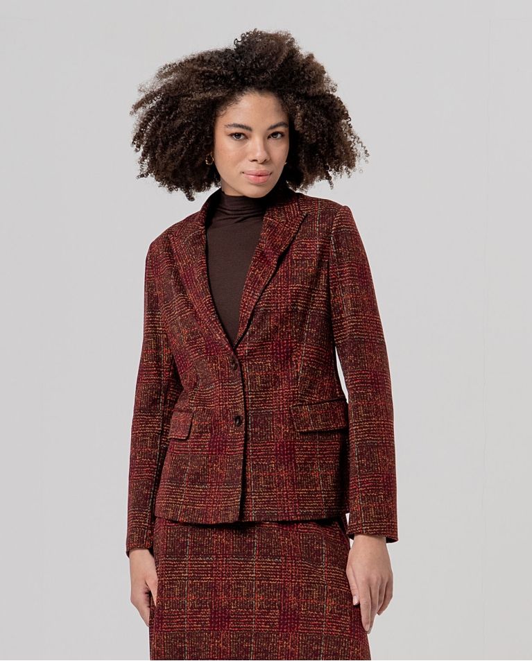 SURKANA Wide checked tweed-effect blazer 566SARO312