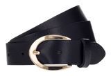 VANZETTI Leather Belt with Light Gold Buckle V6256A6370