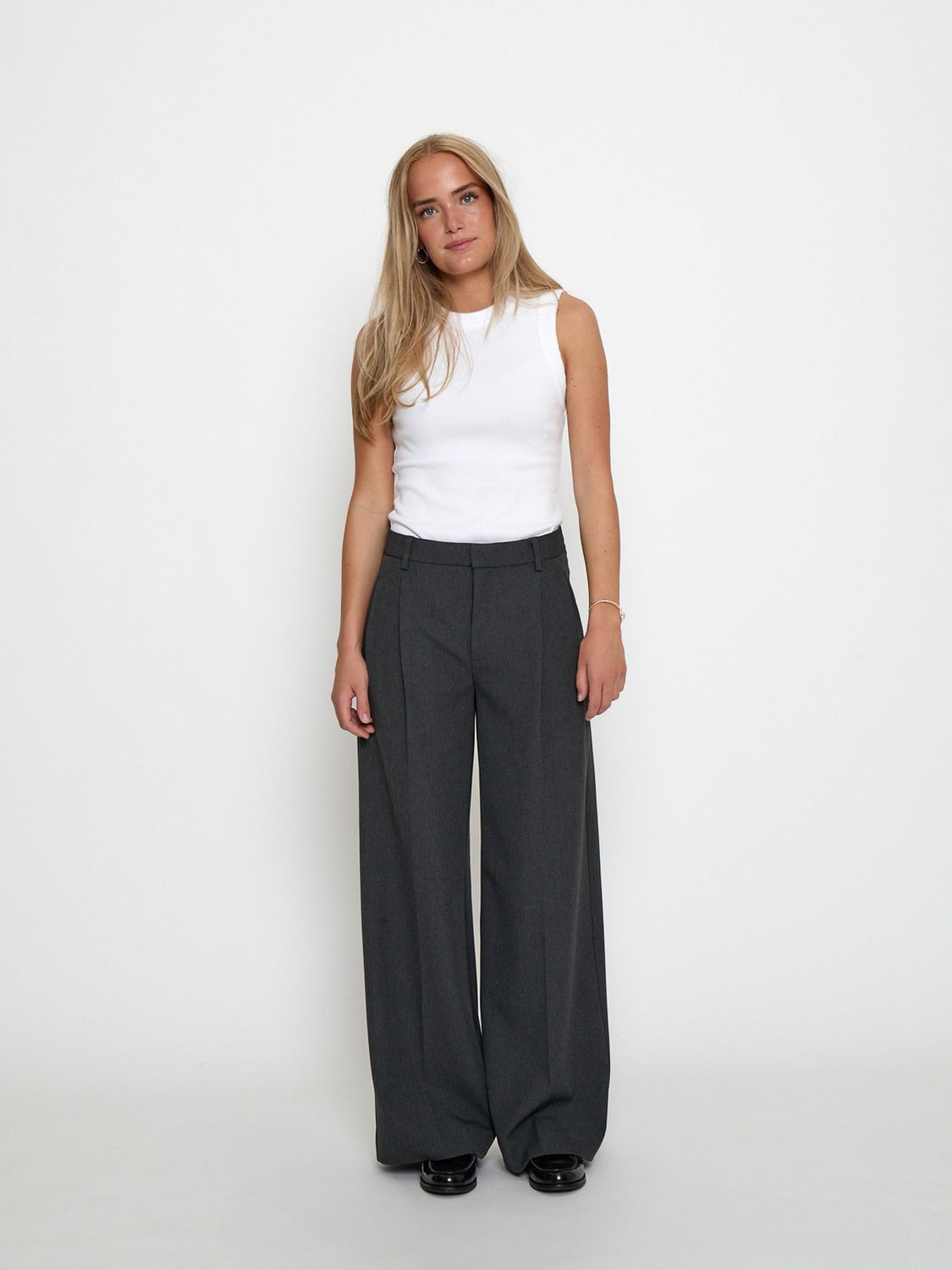 MINUS MSVivianne Mid-Waist Trousers MI7213 Dark Grey
