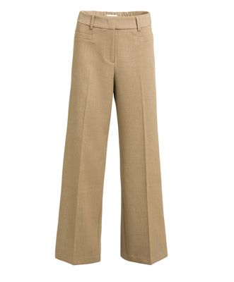 YAYA Mid-Rise Straight Leg Trousers 01-301285 Otter Brown Melange