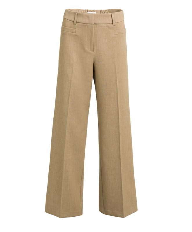 YAYA Mid-Rise Straight Leg Trousers 01-301285 Otter Brown Melange