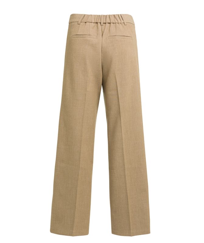 YAYA Mid-Rise Straight Leg Trousers 01-301285 Otter Brown Melange