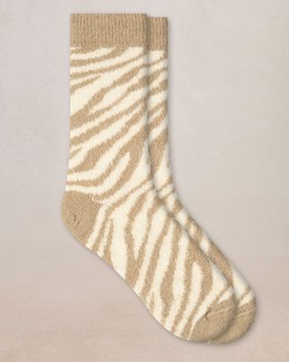 BLEU FORET Alpaca Wool Zebra Socks 6626 Camel