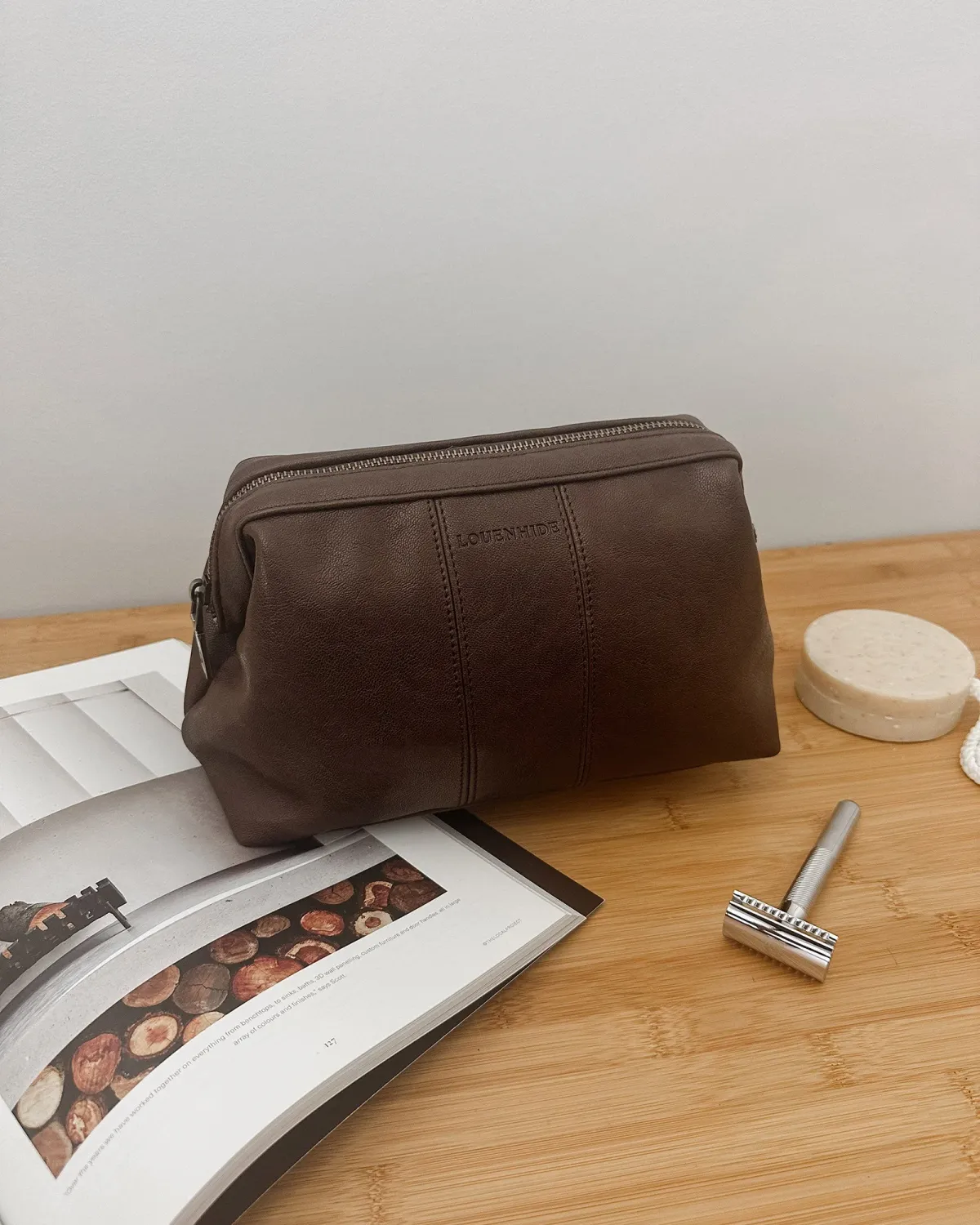 LOUENHIDE Albie Cosmetic Case Saddle