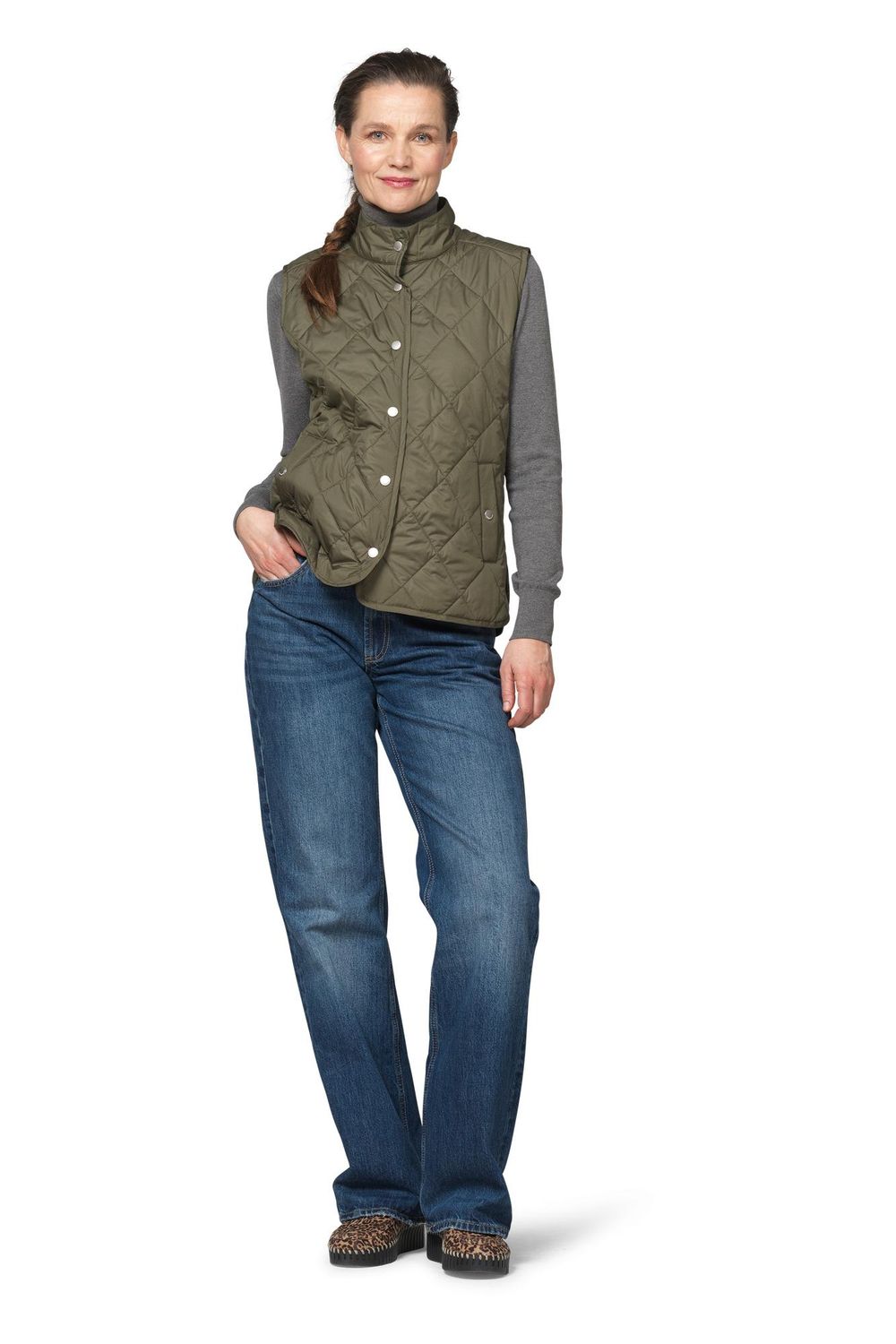 ILSE JACOBSEN BEAT01 Quilted Vest Army