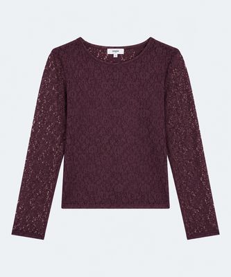 SUNCOO PARIS Molly Lace Top H26C08057 Prune