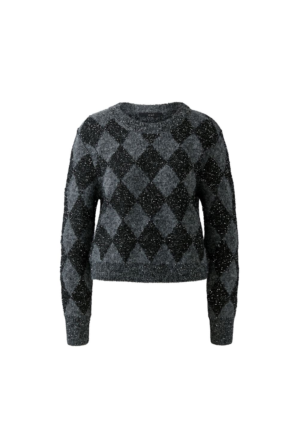 OUI Argyle Sweater Grey Silver 99800