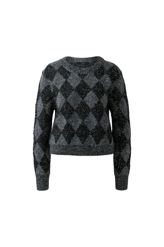OUI Argyle Sweater Grey Silver 99800