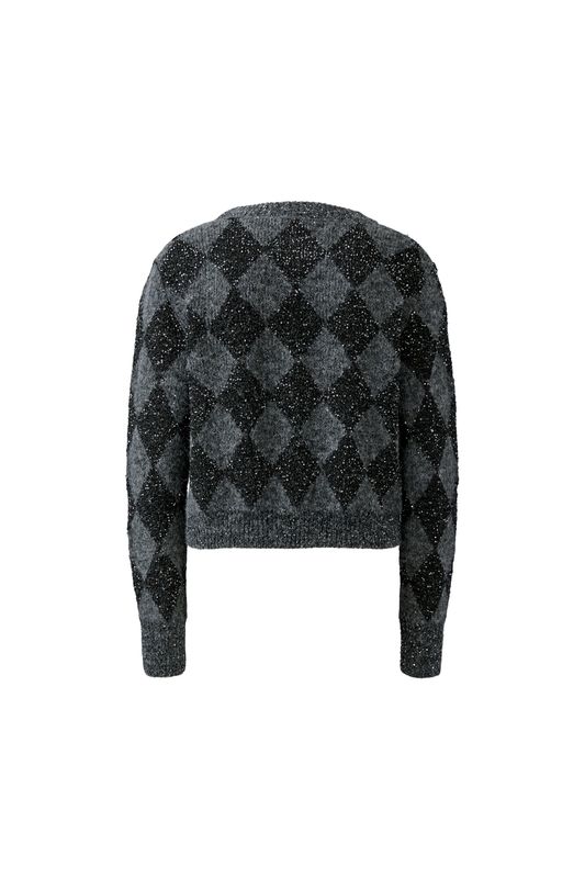 OUI Argyle Sweater Grey Silver 99800