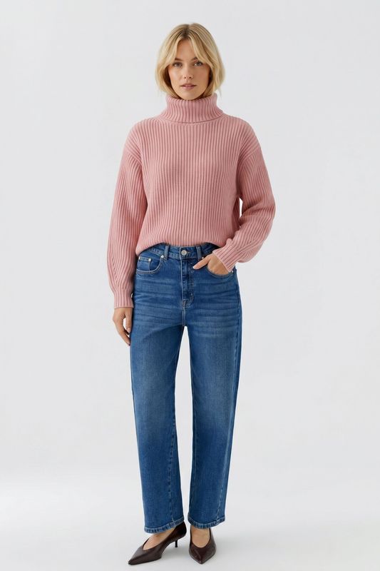 OUI Turtleneck Sweater Rose Elegance 99801