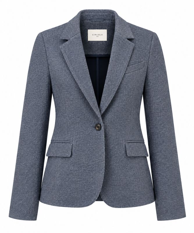CIRCOLO Giacca Slim Fit Felpa “S.Print” Blazer FD4134 Blue
