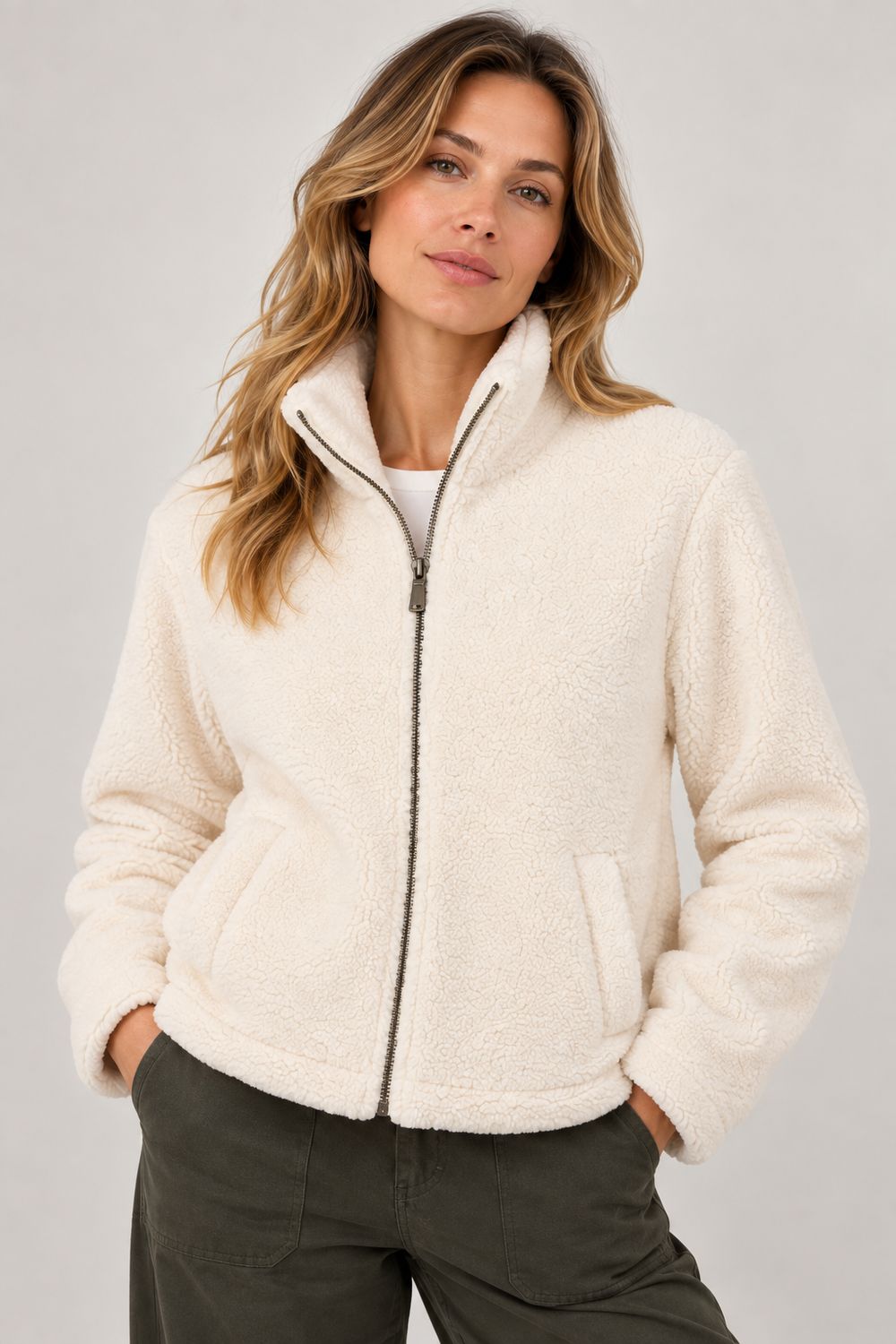 MAT DE MISAINE veste sherpa Valberg-606 U15 Calcaire