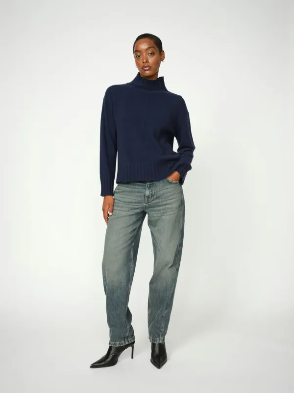 MOS MOSH MMBine Fine Lux Highneck Knit 183620 Navy Blazer