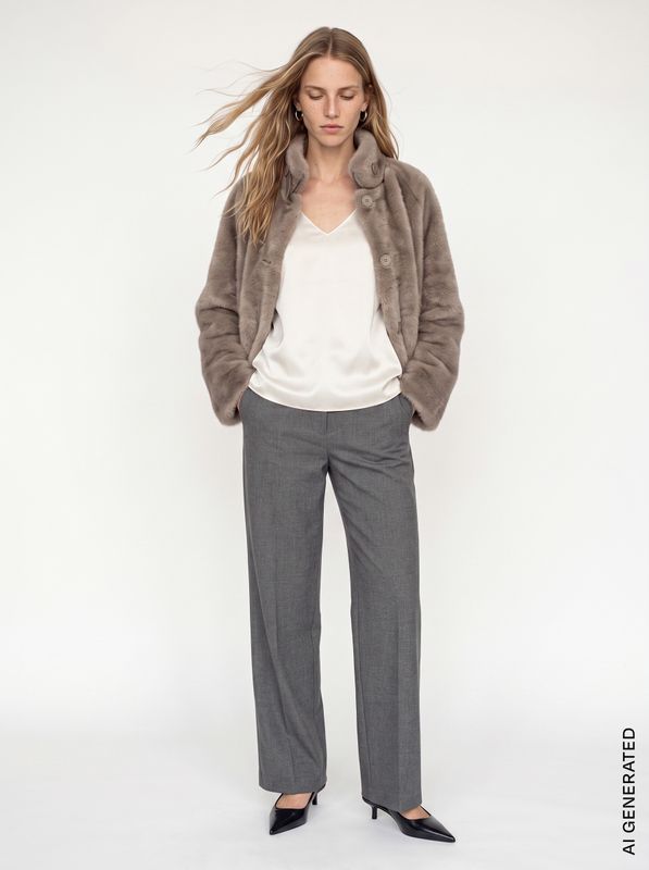MOS MOSH MMHelvig Pirel Straight-Leg Pants Grey Melange 184610