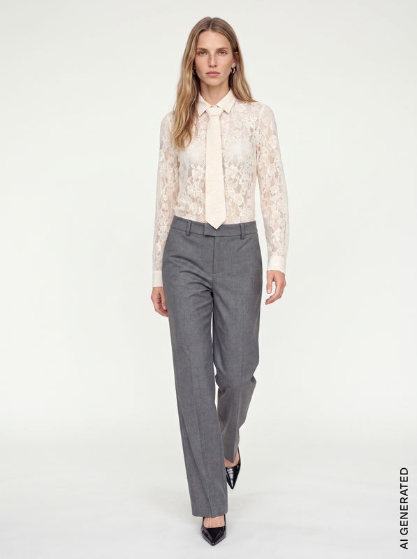 MOS MOSH MMHelvig Pirel Straight-Leg Pants Grey Melange 184610