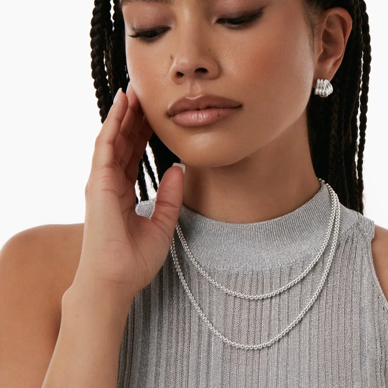 DRAE Ribbed Intertwined Stud Earrings ER-136
