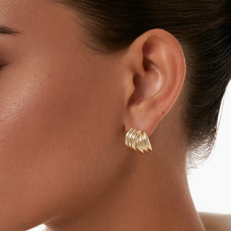 DRAE Ribbed Intertwined Stud Earrings ER-136