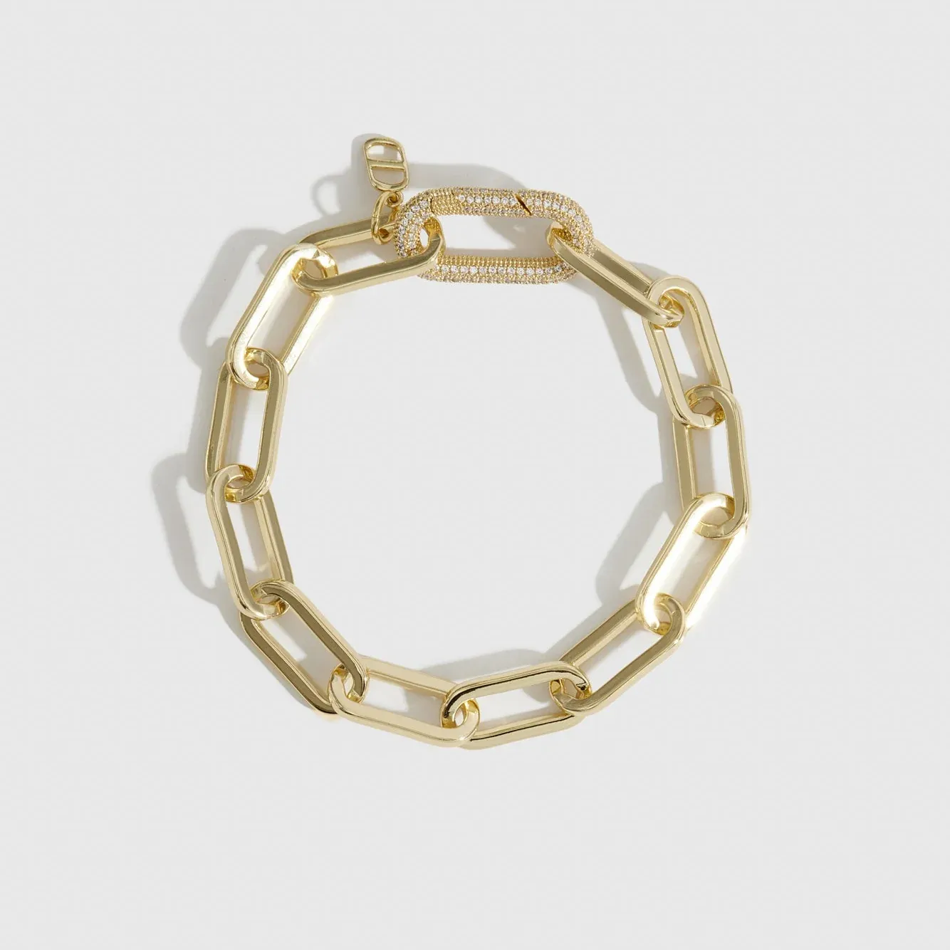 DRAE Bracelet maximaliste à maillons trombone BR-061, Material: Or (Gold), Size: 7''