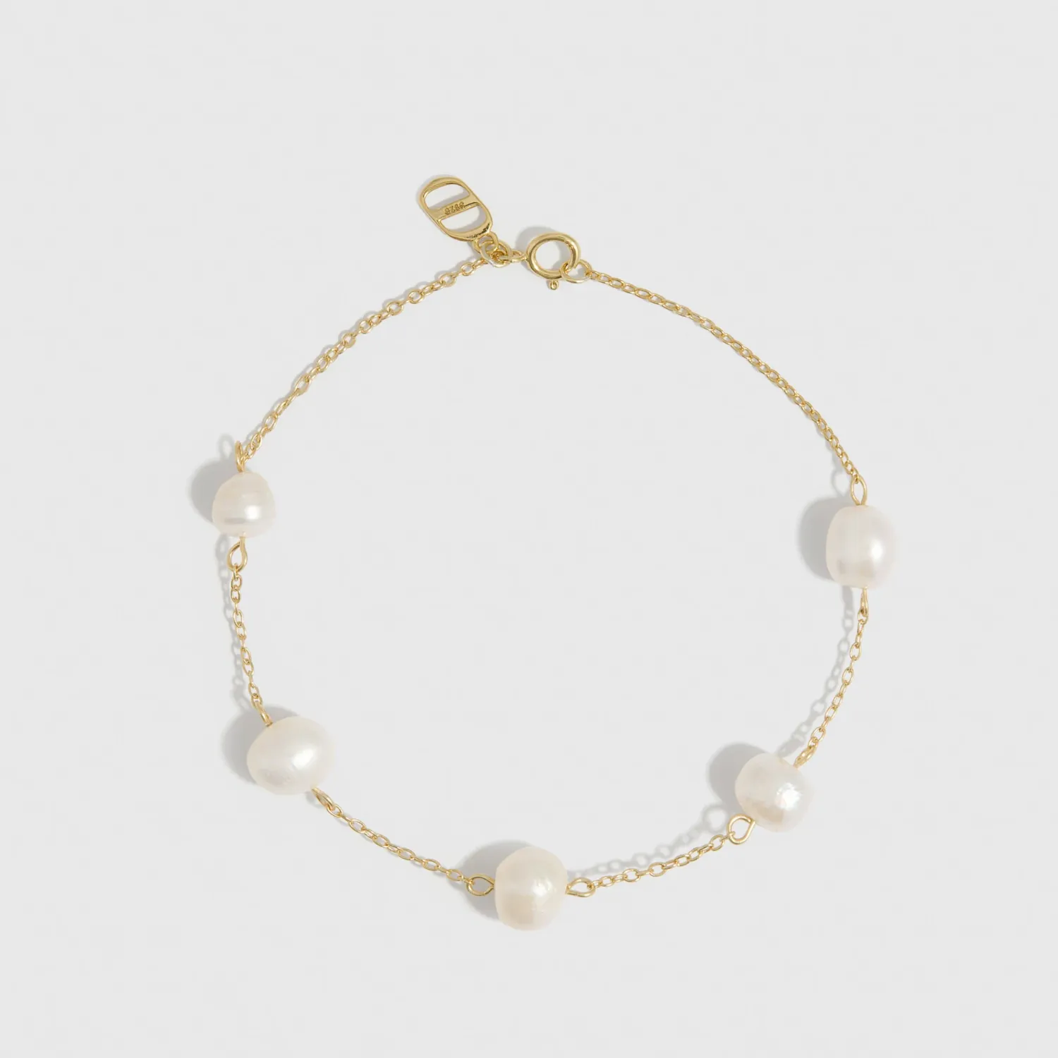 DRAE Bracelet à perles espacées BR-083, Material: Or (Gold), Size: 6.5''