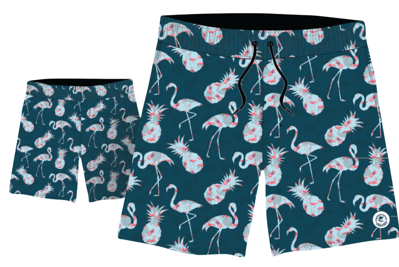 Quinn Volley Short, Design: Flamapple - Slate, Size: SM