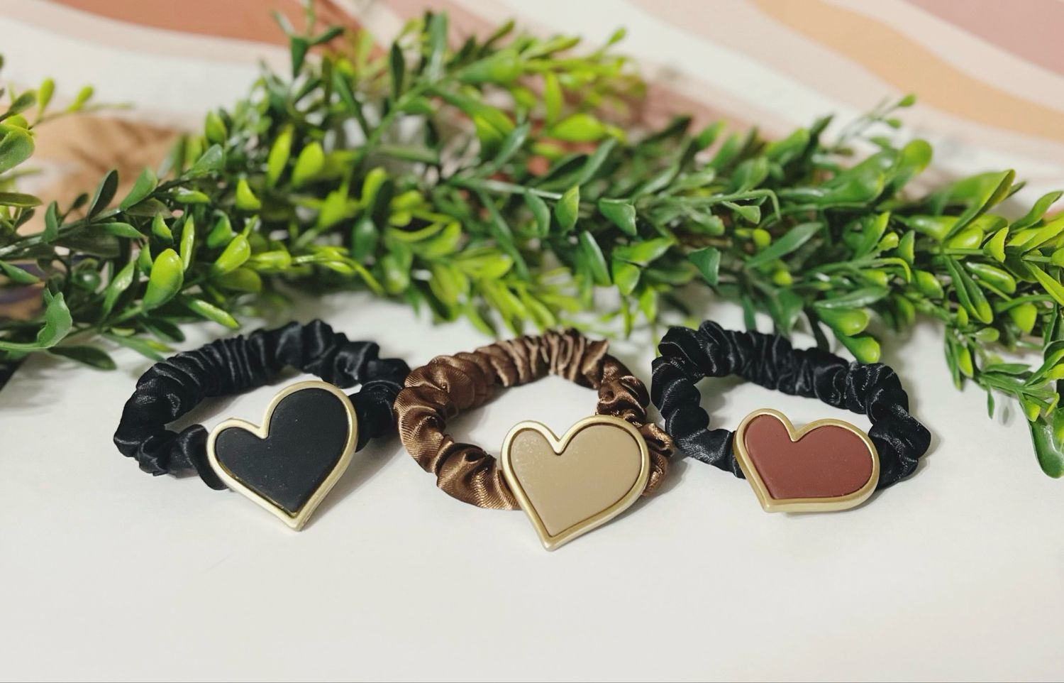 Heart Charm Scrunchie