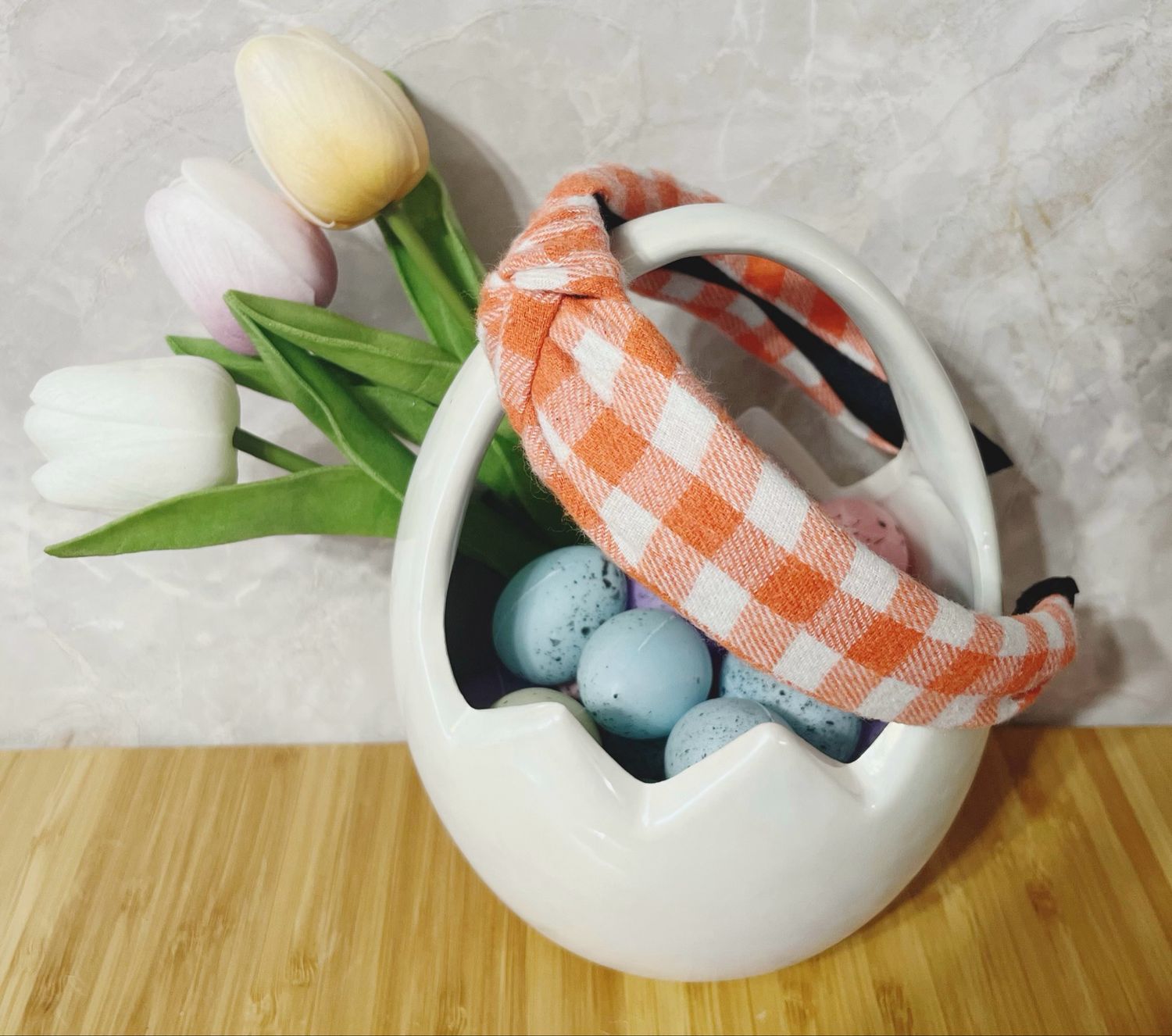 Gingham Knotted Headband