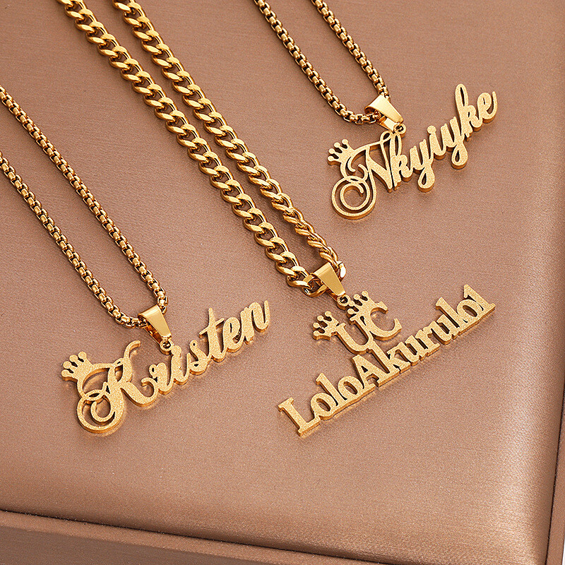 European And American Personality Letter Clavicle Chain Simple Fashion Light Luxury Wind Necklace Pendant Temperament Out Of The Street Matte Necklace