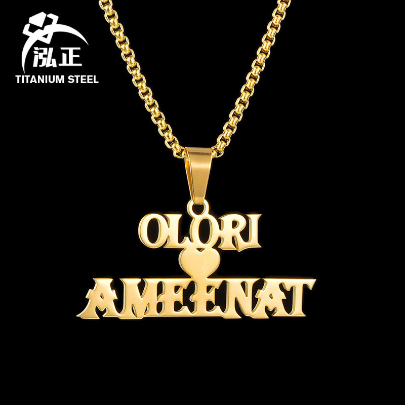 European And American Men&#39;s Stainless Steel Name Necklace.
Hip Hop Popular English Alphabet Removable Pendant Trendy