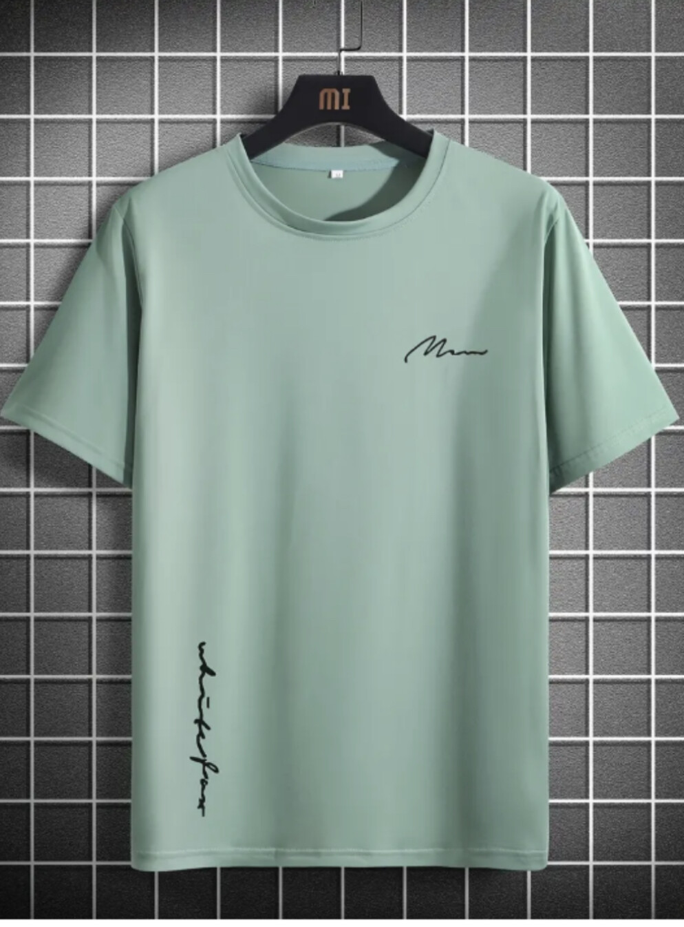 Men&#39;s Stylish Simple Print Short Sleeve Crewneck T-Shirt