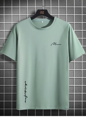 Men&#39;s Stylish Simple Print Short Sleeve Crewneck T-Shirt