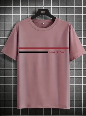 Men&#39;s Casual Crew Neck Short Sleeves Horizontal Lines Print T-shirt For Summer