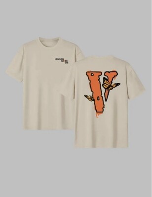 Men&#39;s Trend Butterfly Letter Print Crew Neck Short Sleeve T-Shirt