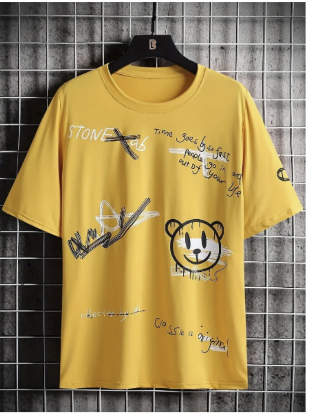 ​Men&#39;s Stylish Cartoon Bear And Slogan T-Shirt
